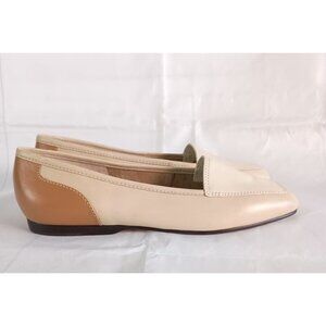 Enzo Angiolini Liberty Leather Flats Beige Tan Slip On Shoes Women’s Size 7.5